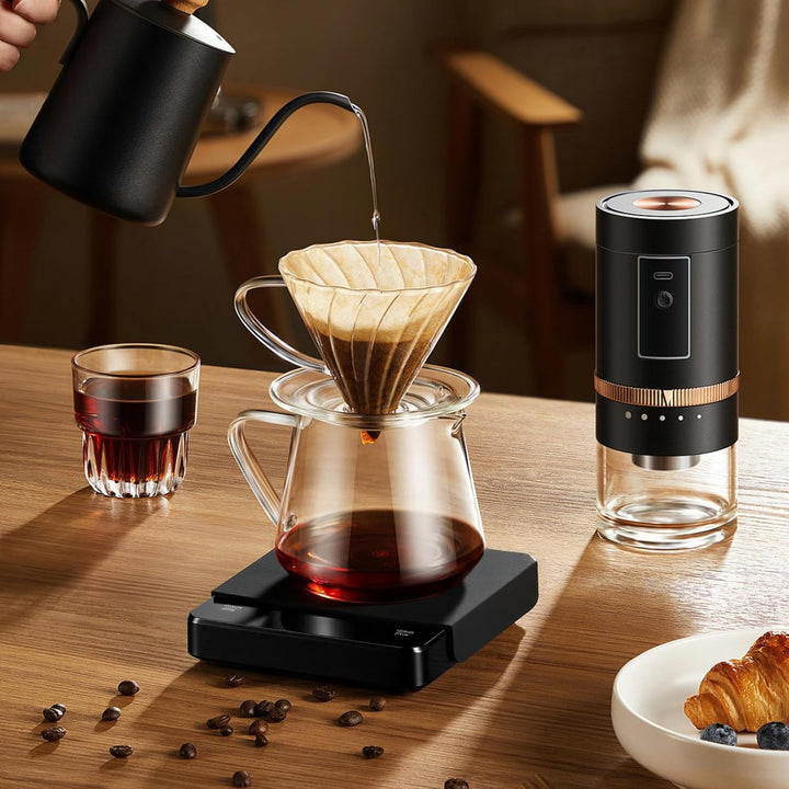 Kaffeewaage mit Timer, Digitale Küchenwaage 0,1g Genau, Max. Gewicht 3 kg, mit Display, Tara-Funktio