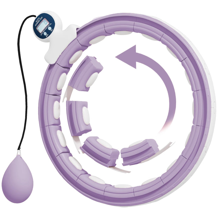 SPORTNOW Smart Hula Hoop Reifen Erwachsene mit Gewicht Kugel Zähler 16 Knoten (76-113cm) Einstellbar