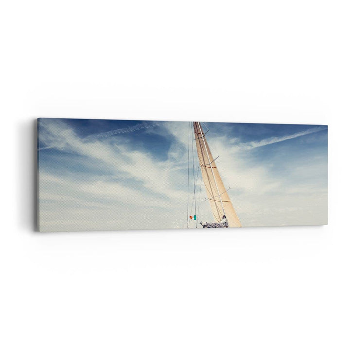 Panorama Bilder auf Leinwand Segeln Yacht Reise Leinwandbild 90x30cm Wandbilder Dekoration Wohnzimme