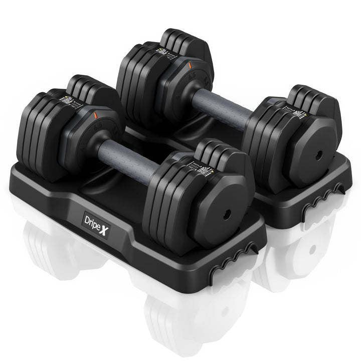 Dripex Verstellbare Kurzhanteln, 11kg/24,5kg/41kg Hanteln Set mit Anti-Rutsch Griff, Einstellbaren H