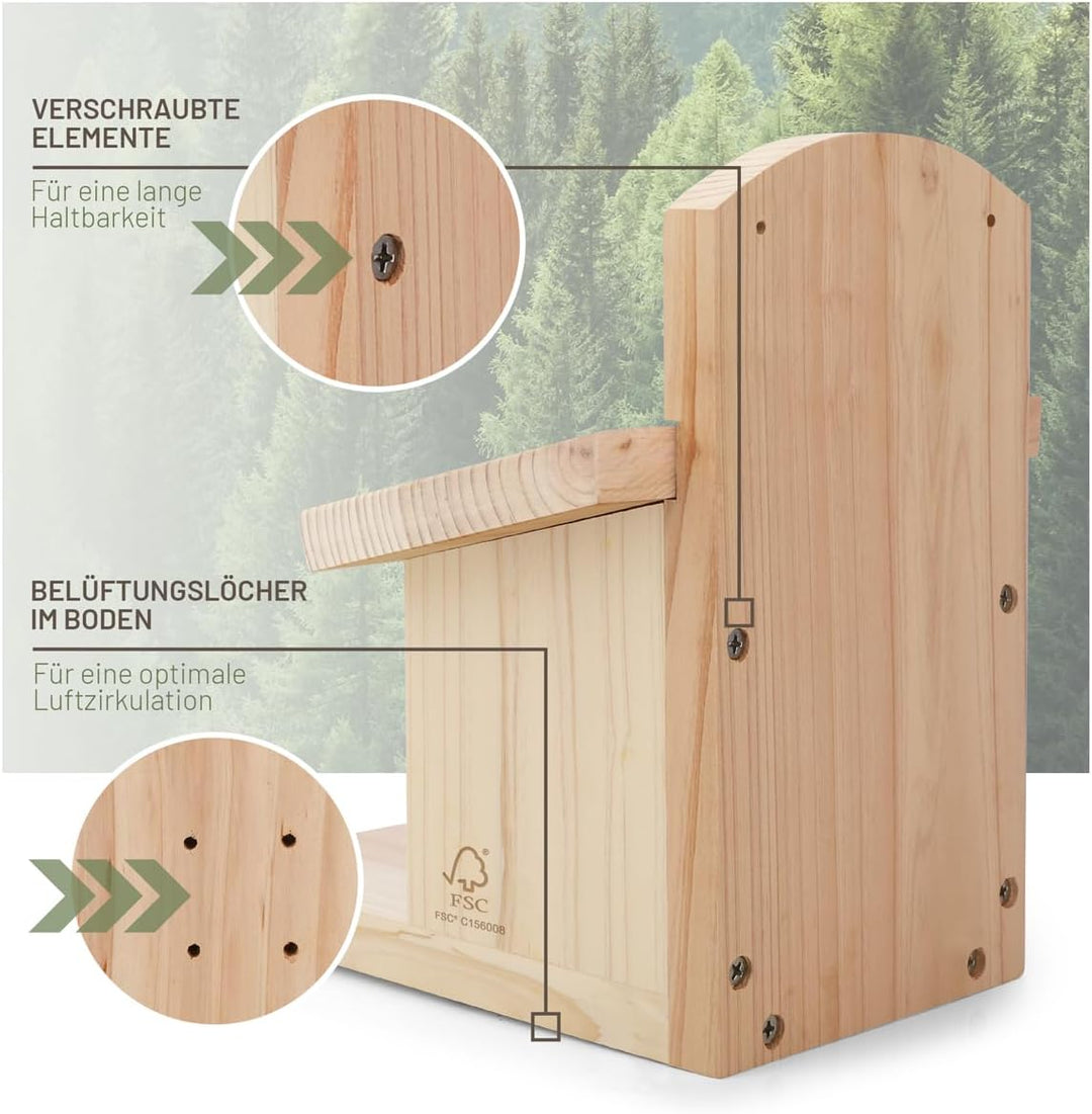 wildtier liebe Eichhörnchen Futterhaus wetterfest I aus verschraubtem Massiv-Holz Futterstelle I Fut