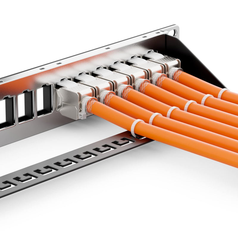 deleyCON 24 Port Patchpanel Set Patchfeld Modular 1 HE 19" Zoll Rackeinbau + 24x Keystone Module CAT