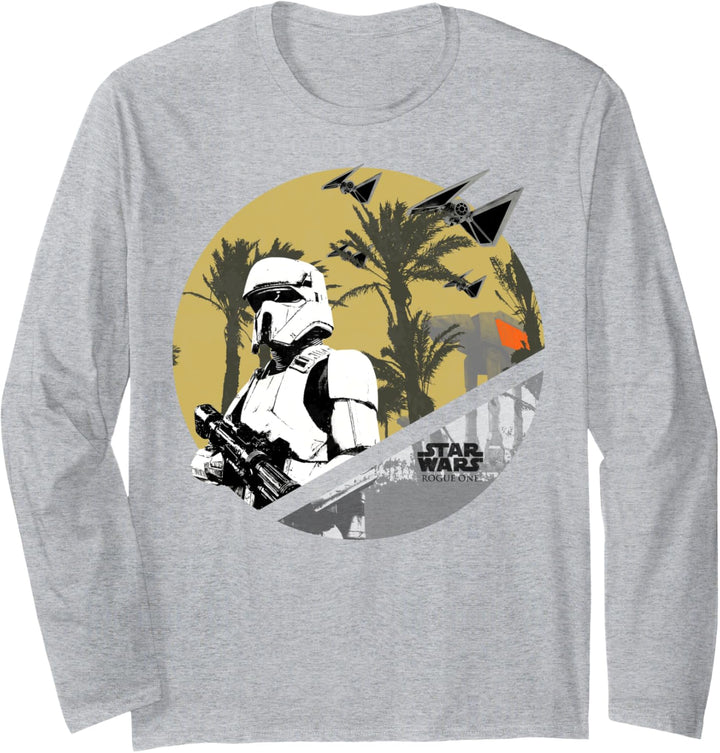 Star Wars Rogue One Scarif Trooper AT Badge Langarmshirt