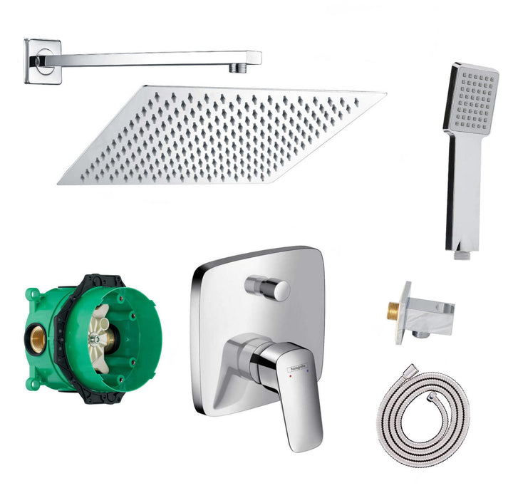 vanvilla Duschsystem mit Unterputz Duscharmatur von Hansgrohe Einhebelmischer Logis und vanvilla Reg
