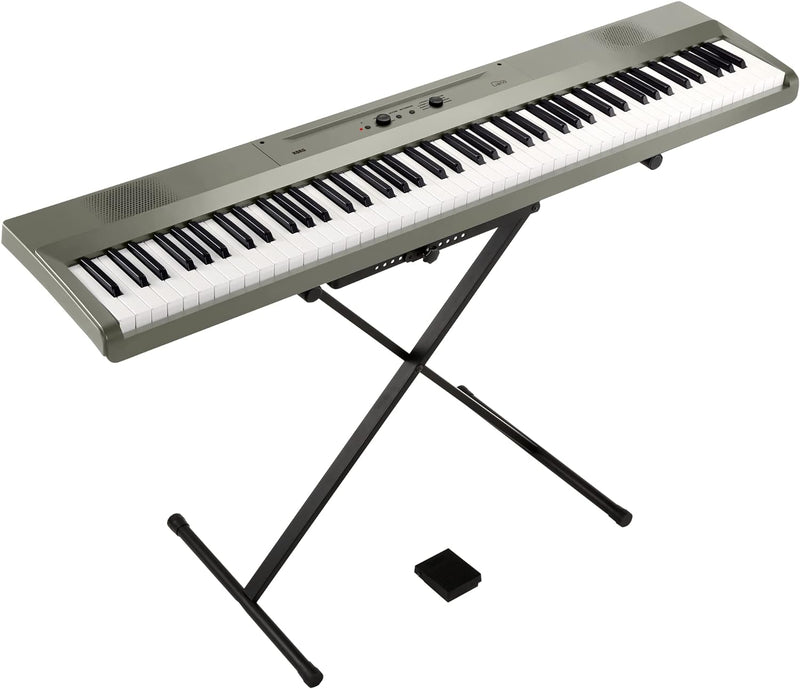 Korg – Liano L1 – Tragbares Digitalpiano mit Hochwertiger Soft-Touch-Tastatur – Silbermetallic Silve