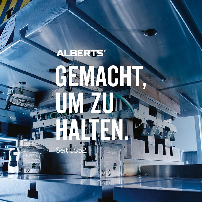 Alberts 361488 Kloben zum Anschrauben | verstellbar um 20 mm | Edelstahl | Dornmass Ø16 mm | Platte