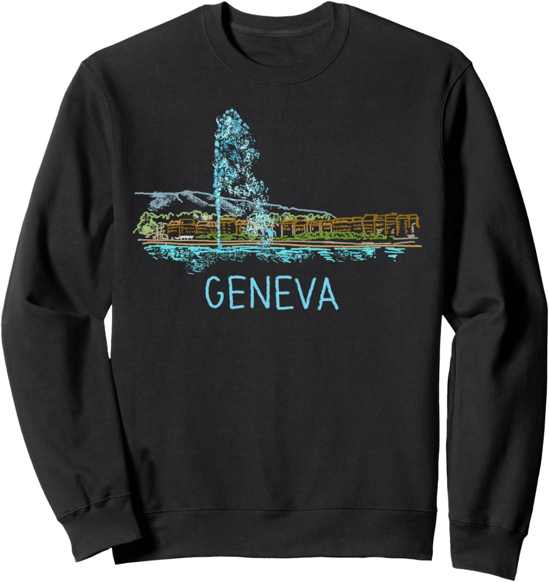 Genf Schweiz Kunstgeschenk Männer Frauen Sweatshirt