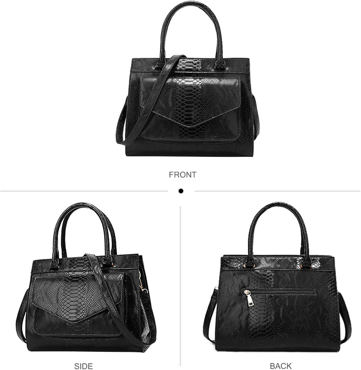 NICOLE & DORIS Damen Handtaschen Krokodil Handtasche Henkeltasche Lackiert Krokodil Top Griff Henkel