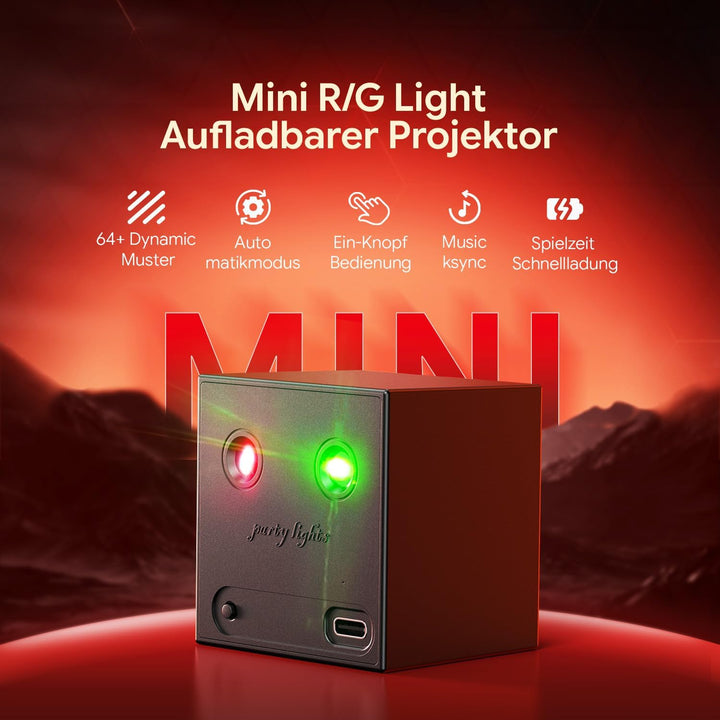 2 Stücke Mini Discolicht Partylicht, Disco Licht Musikgesteuert mit 64 dynamischen Discolichteffekte