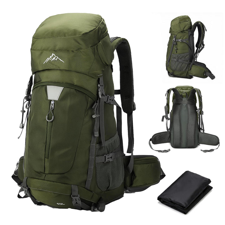Wanderrucksack Wasserdicht 60L, Leichter Campingrucksack Sportlicher Reiserucksack Trekkingrucksack