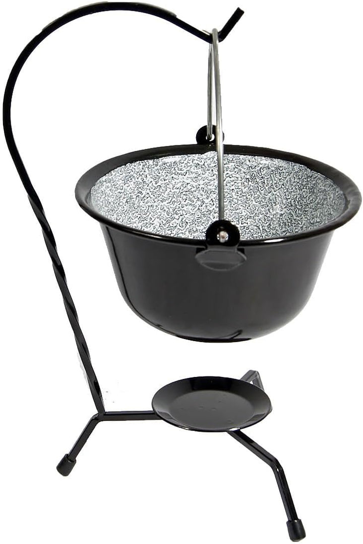 Set Ungaricher Gulaschkessel Emaille 0,8 Liter + Kesselständer Fonduetopf Schokoladenfondue Serviert
