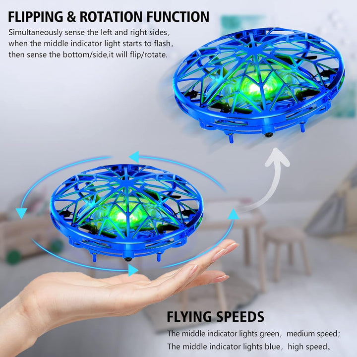Kizmyee UFO Mini Drohne für kinder Spielzeug Handsensor Quadcopter Infrarot Induktion Fliegendes Ges