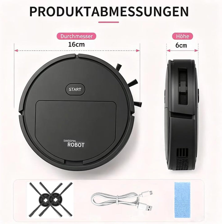Mini Saugroboter für Auto,Auto Staubsauger Roboter,Ultradünn 6 cm Automatischer Robot Vacuum Cleaner