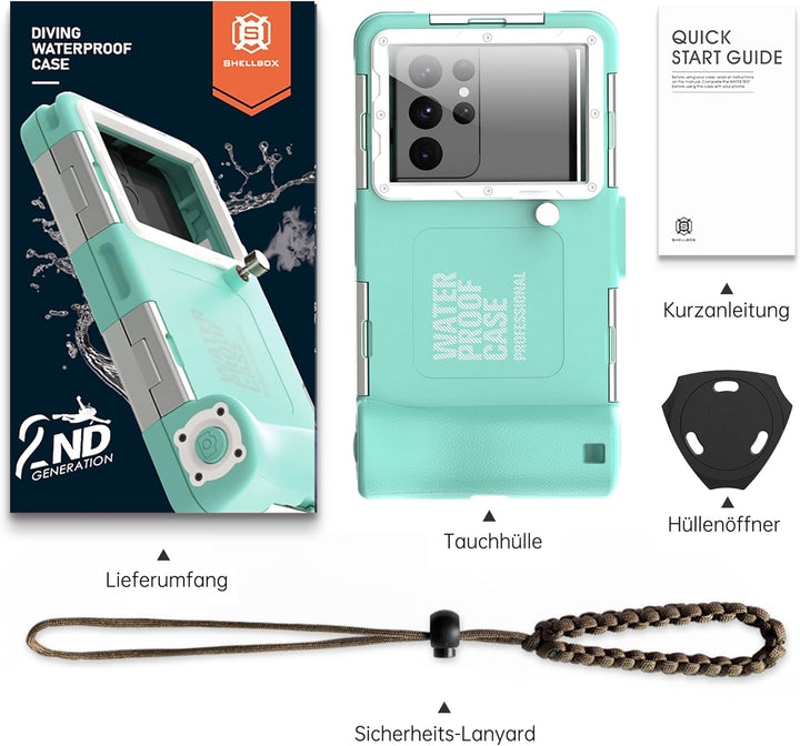 Unterwasser-Tauchgehäuse für iPhone, Samsung Galaxy, Huawei Xiaomi Redmi Smartphones, Professionelle