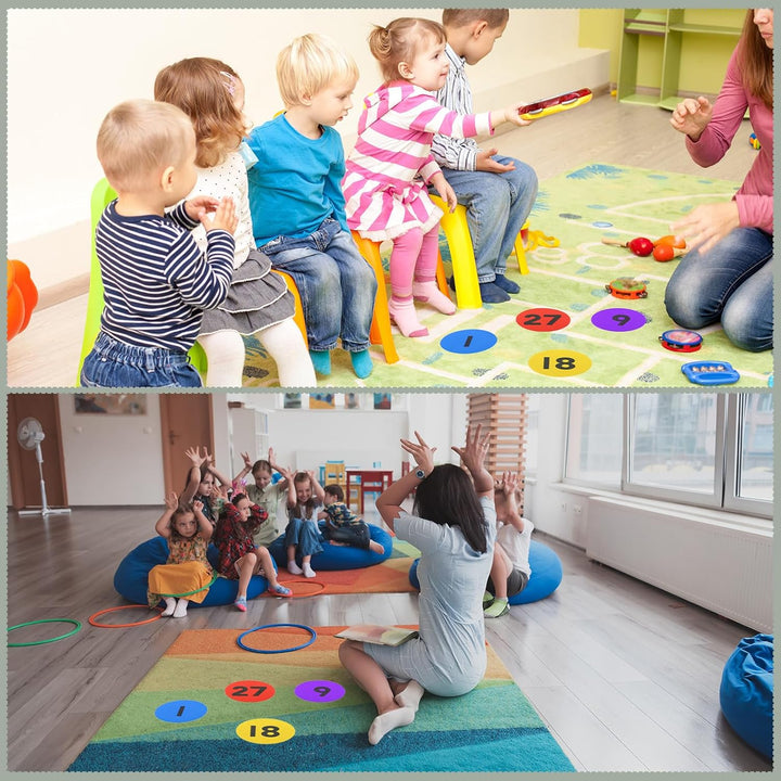 YOKIVE 4 Zoll Teppich Markierungspunkte 48 Stück Runde Grund Sitzpunkte Mit Zahlen 1-48 Aufstellpunk