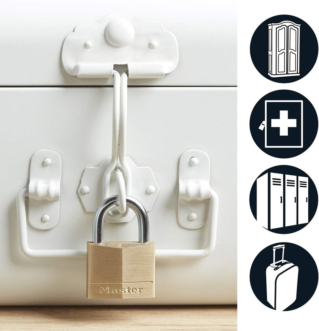 Master Lock 140EURSIX 6-er Pack Schlüssel Vorhängeschlösser aus Massivmessing, Gold, 6 x 4 x 1,3