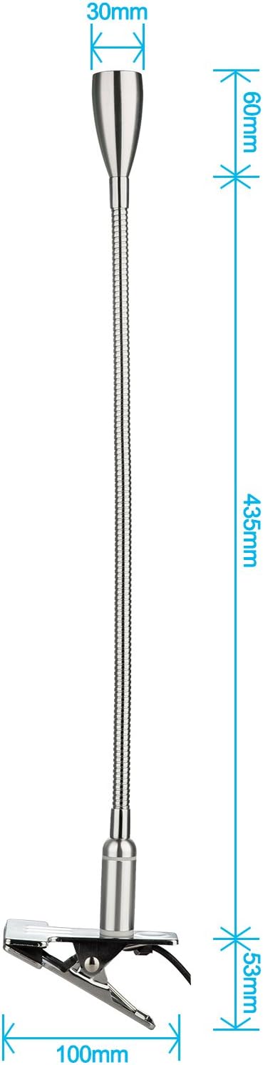 Meanyee 3W berührungsempfindlich stufenlos dimmbare flexible Schwanenhals Clip auf Schreibtisch Lese