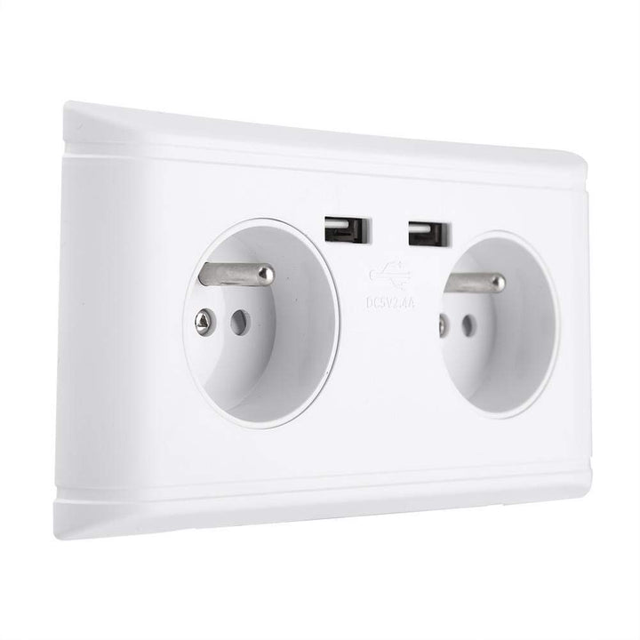 KSTE Multi-Funktions-EU-Stecker-Steckdose Steckdose mit Doppel-USB-Anschluss for Telefon 250 V Lade