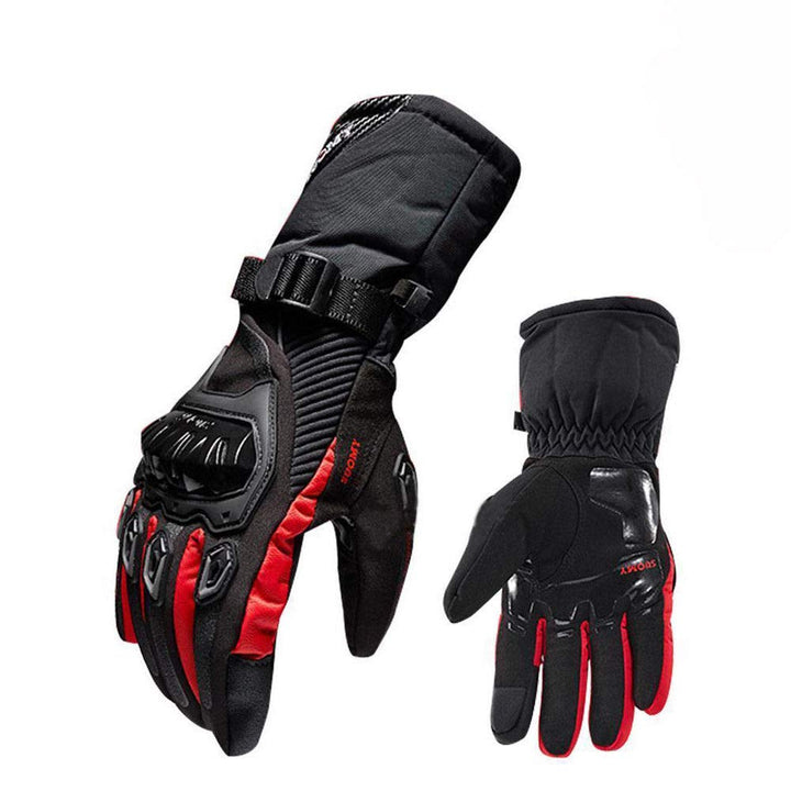 Riloer Motorradhandschuhe Leder Winter Wasserdicht Outdoor Radfahren Handschuhe Touchscreen Resistan