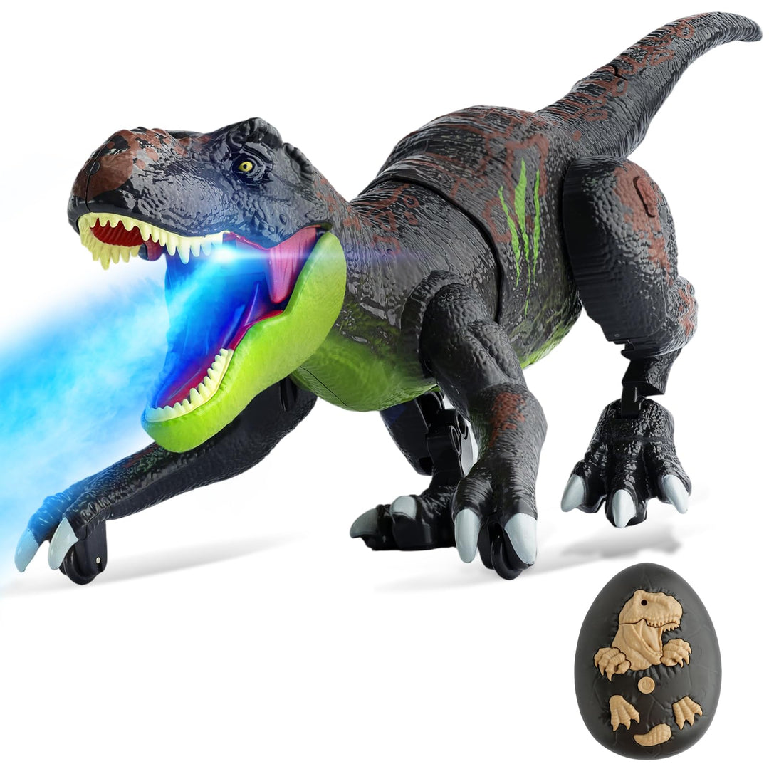 LEAPRCSTORE Ferngesteuertes Dinosaurier Spielzeug für Kinder mit Sprühen grün, grün
