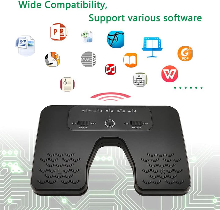 Tavsou Bluetooth Page Turner Pedal für Smartphones und Tablets, wiederaufladbar, Musikpedale (klassi