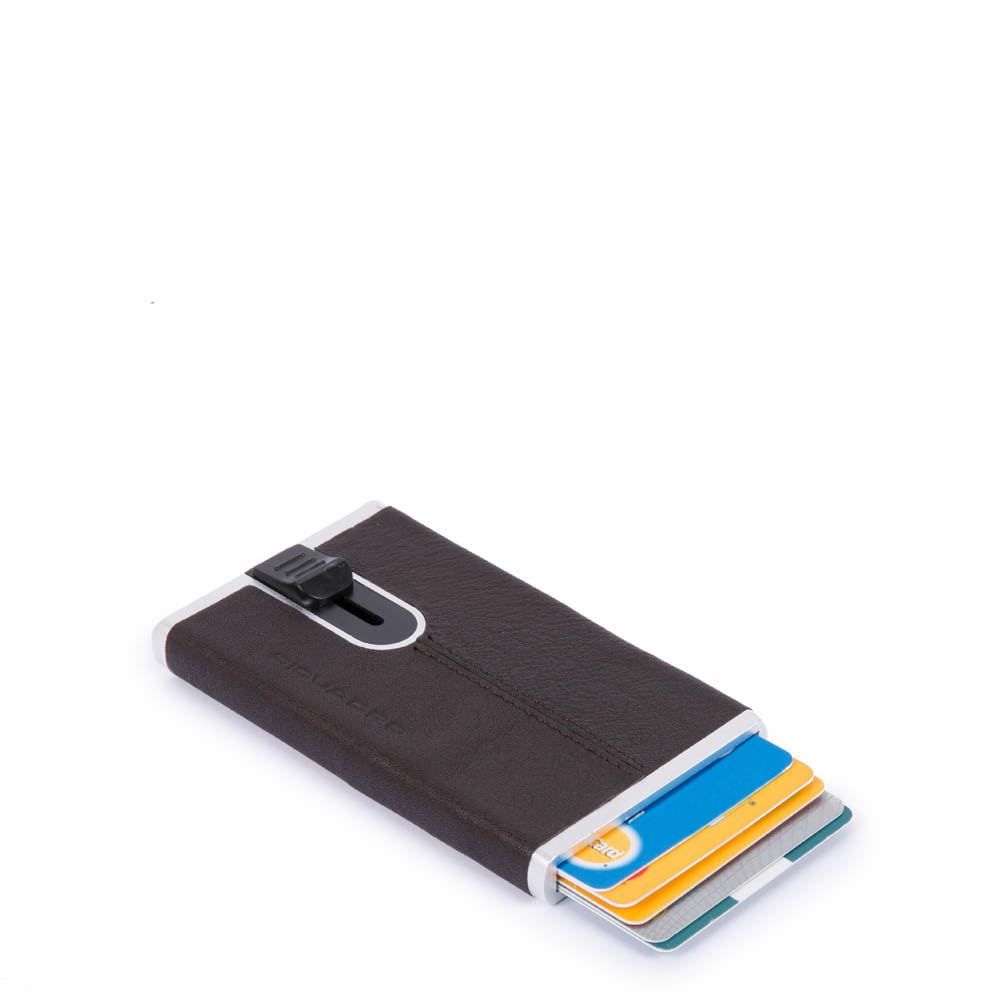 Piquadro Black Square Kreditkartenetui RFID Leder 6 cm Testa Di Moro, Testa Di Moro