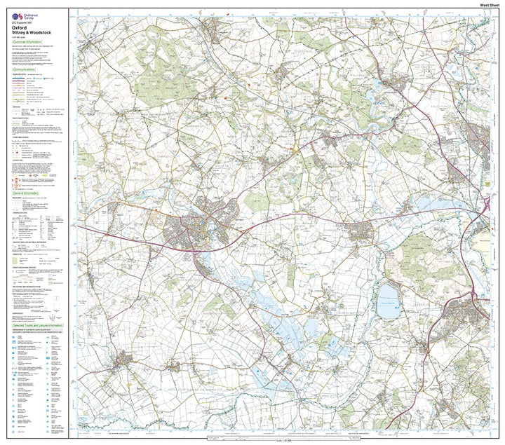 Oxford, Witney and Woodstock (OS Explorer Map, Band 180), Karte