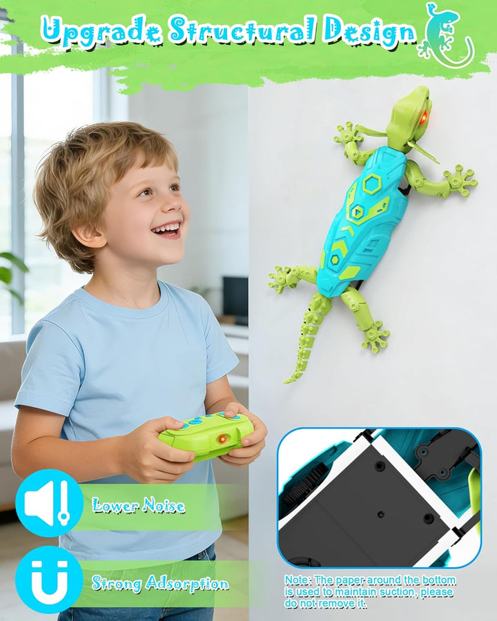Gecko Wandflitzer - Ferngesteuerter Eidechse Spielzeug Kinder RC Roboter mit Leuchtende Augen, Aufla