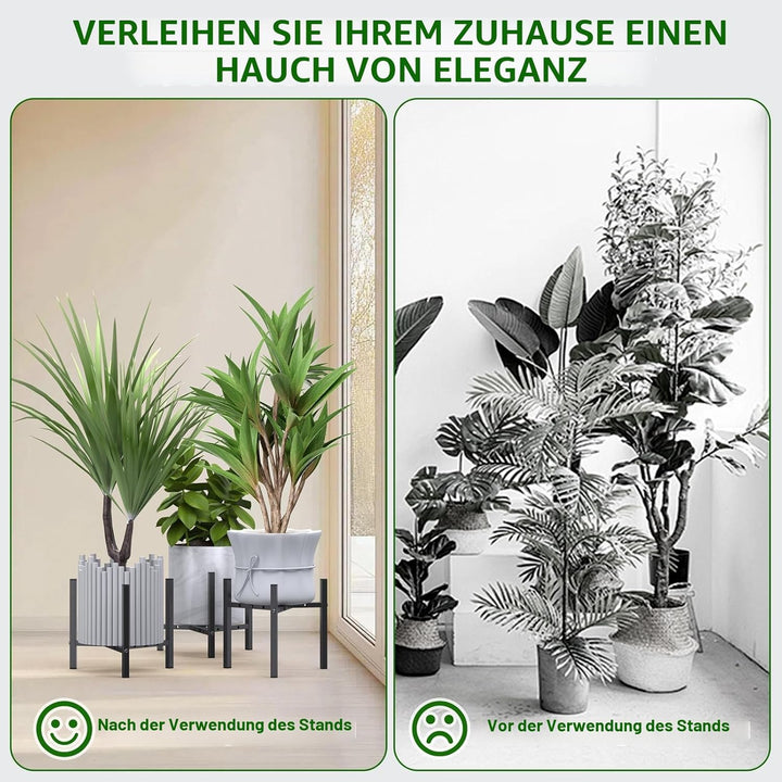 Pflanzenständer, 2 Pack Verstellbarer Blumentopfständer, Blumenhocker Innen, Metall Pflanzenregal Bl