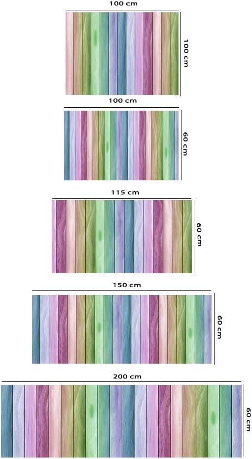 Oedim Kopfteil für Betten, PVC, Textur Holz, Regenbogen, 115 x 60 cm, erhältlich in verschiedenen Gr