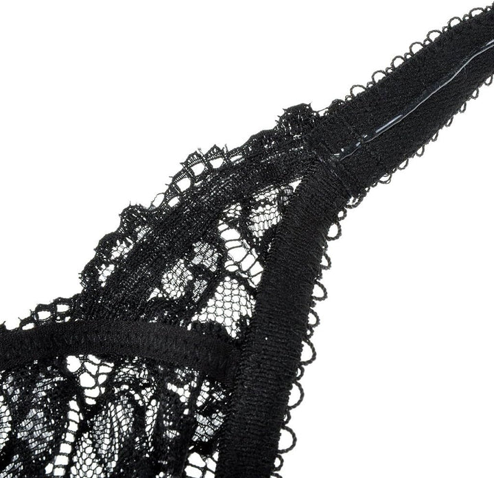 DELIMIRA Damen Minimizer BH ohne Einlagen mit Spitze mit Bügel Grosse Grössen 75C Schwarz, 75C Schwa