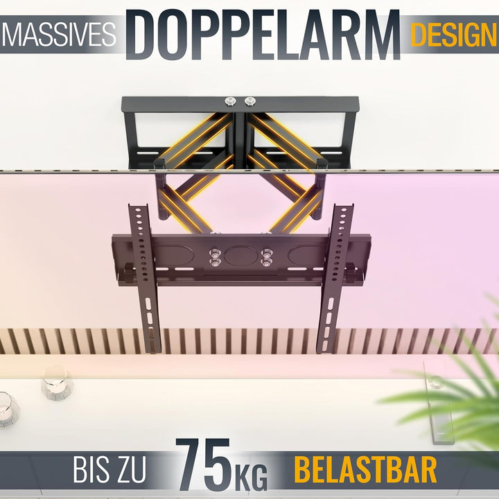 RICOO TV Wandhalterung Fernseher Schwenkbar Neigbar für 30-65 Zoll, Universal TV Halterung R08, Fern