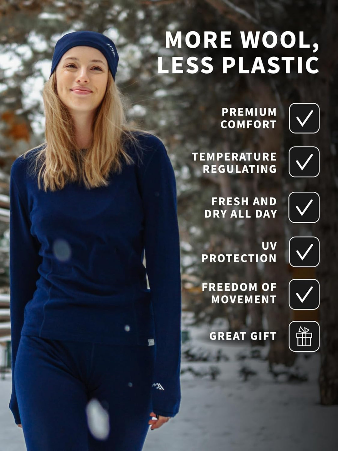 Merino Wolle Thermounterwäsche Damen - Merino Unterhose Damen Merino Leggings + Wollsocken XS 165 Bu