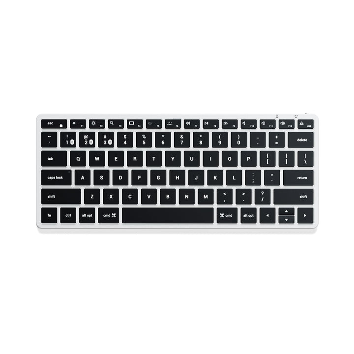 SATECHI Slim X1 Bluetooth Tastatur, 𝗤𝗪𝗘𝗥𝗧𝗬-𝗟𝗮𝘆𝗼𝘂𝘁, Hintergrundbeleuchtung, kompatibel mit vielen Ger