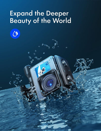 WOLFANG GA200 Action Cam 4K 24MP Unterwasserkamera WiFi 40M wasserdichte EIS Bildstabilisator Touchs