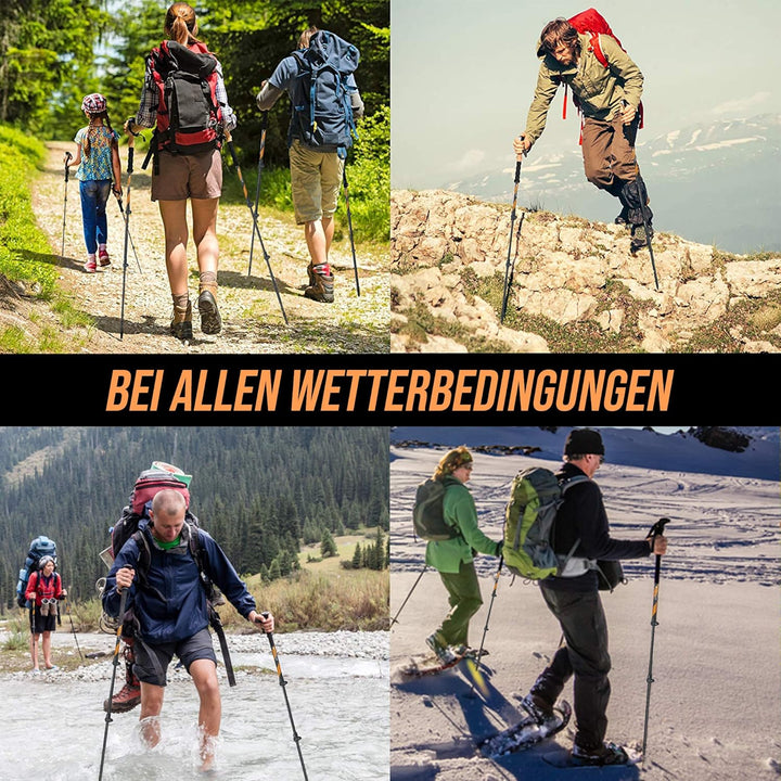 Teleskop Wanderstock Walking Stöcke Verstellbar aus Leicht Aluminium mit Echt Kork Griff zum Wandern