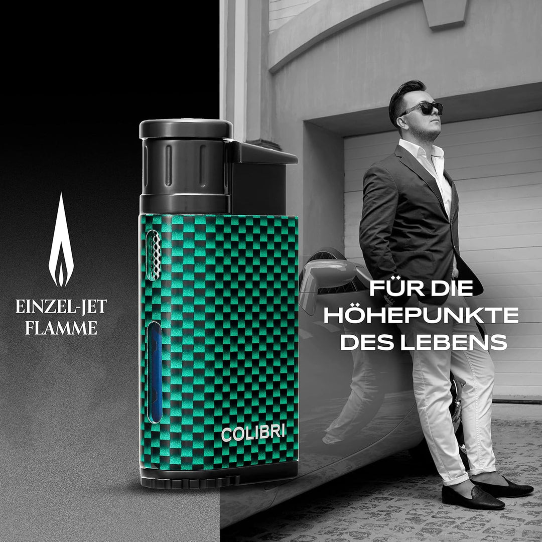 Colibri Evo Sturmfeuerzeug - Windbeständig - Extragrosse Einstellrad - Jet Feuerzeug Mit Einzel Jetf