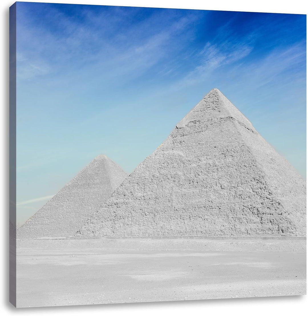 Pixxprint Pyramiden von Gizeh als Leinwandbild | Grösse: 70x70 cm | Wandbild| Kunstdruck | fertig be