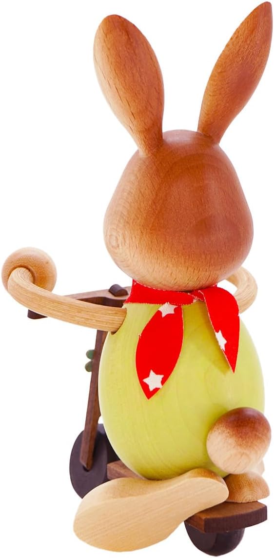 Rudolphs-Schatzkiste Osterhase Hase Stupsi mit Roller H: 14,5cm NEU Erzgebirge Osterfigur Osterdeko