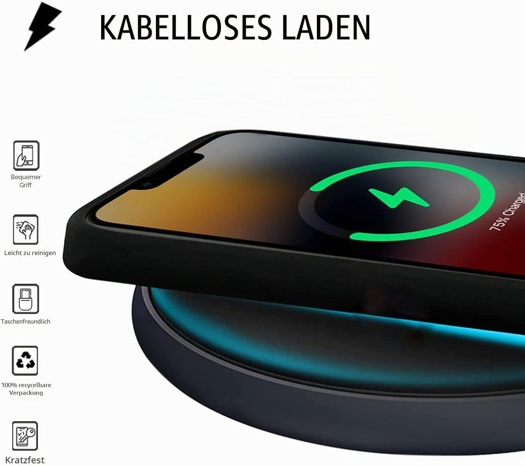 CG MOBILE BMW iPhone 14 Pro Hülle in schwarz mit UV Lack Muster Silikon Glatt &amp; Anti-Kratzer Schutzh