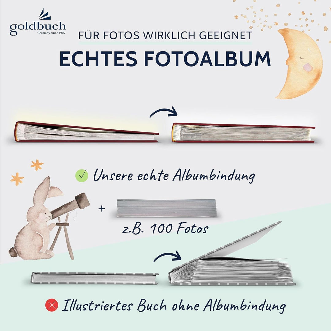 goldbuch Babyalbum Little Dream im kindgerechten Design, Leinenstruktur Fotoalbum mit 58 weissen Bla