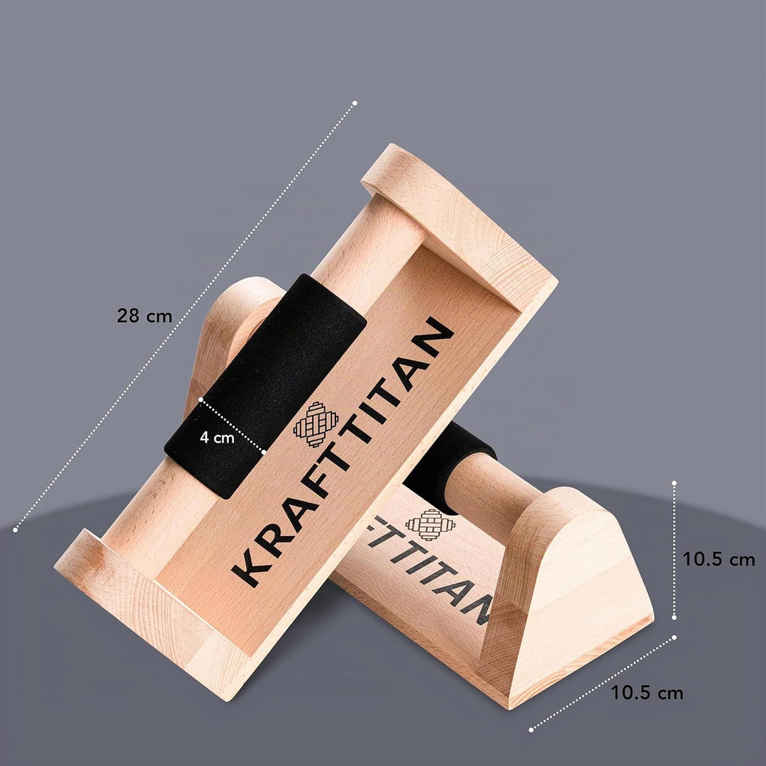 Liegestützgriffe aus Holz [Extrem rutschfest und komfortabel] | Perfekte Fitnessgeräte für Zuhause |
