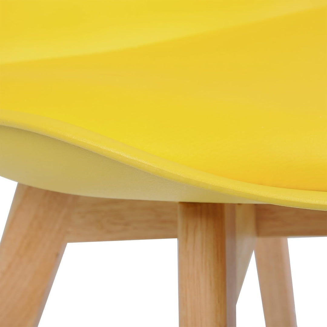 WOLTU 4er Set Esszimmerstühle Küchenstuhl Design Stuhl Esszimmerstuhl Kunstleder Holz Gelb BH29gb-4