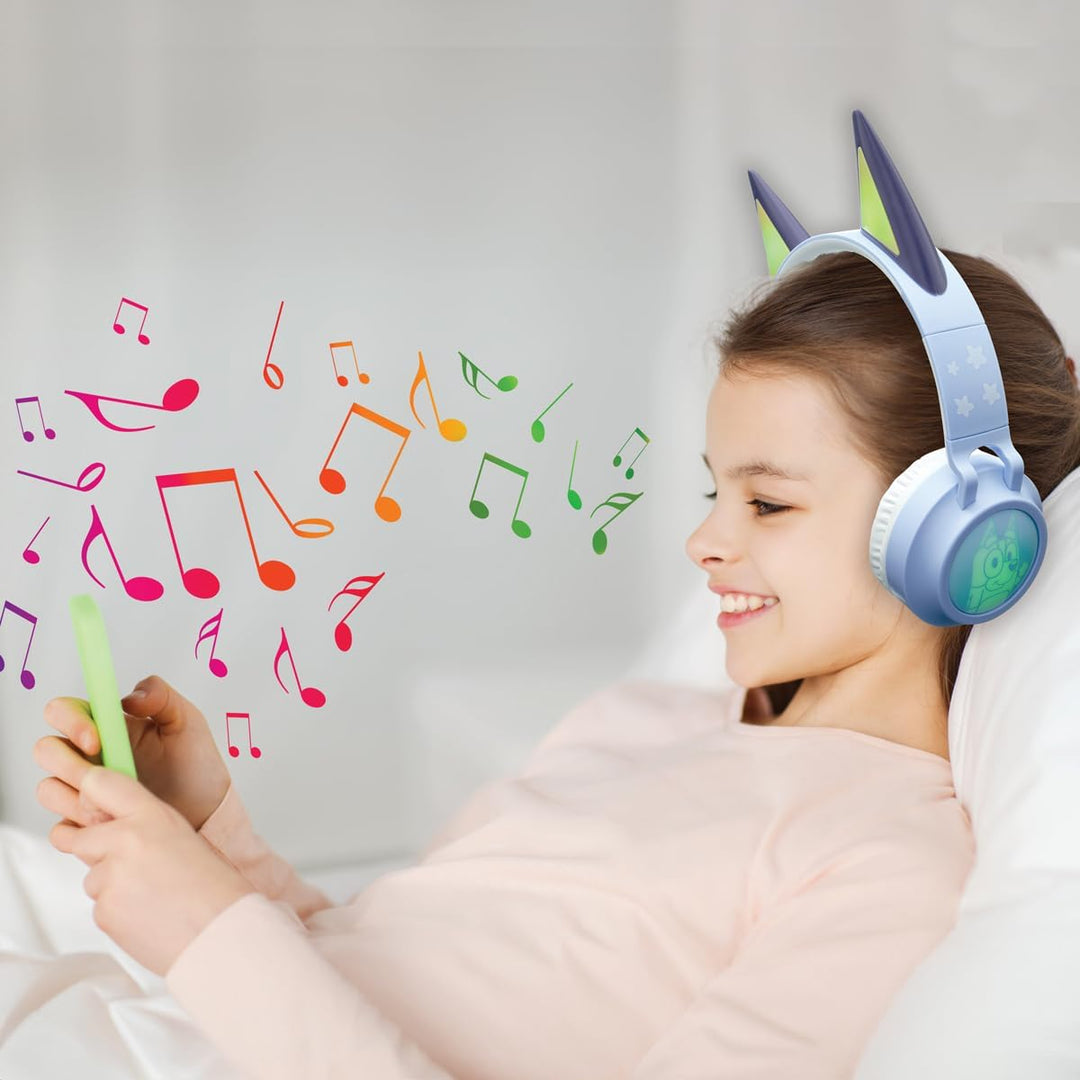Lexibook, Bluey, Bluetooth-Kopfhörer, blau, HPBT015BY | 2-in-1 Bluetooth &amp; kabelgebunden, 3D-Design,