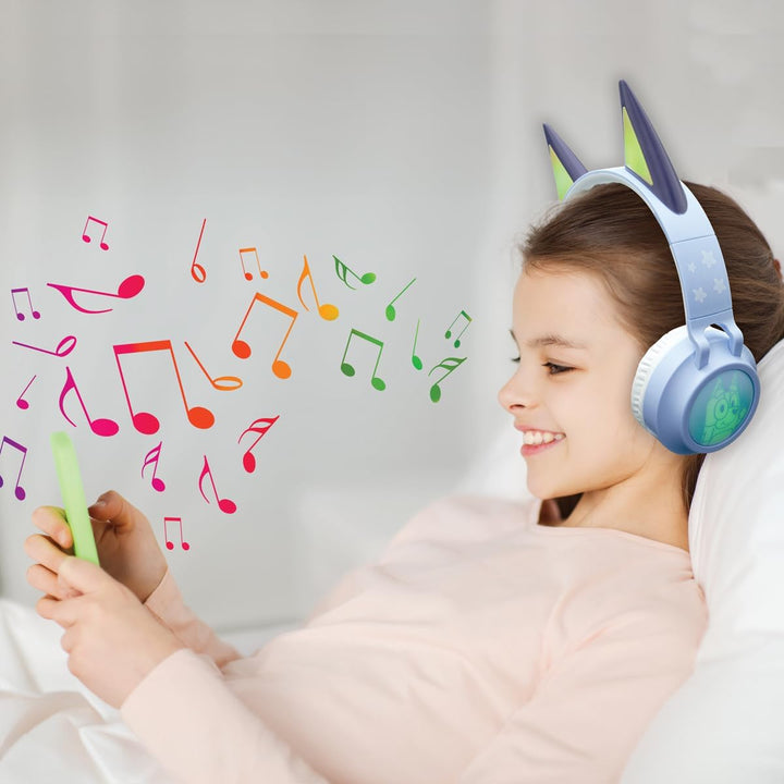 Lexibook, Bluey, Bluetooth-Kopfhörer, blau, HPBT015BY | 2-in-1 Bluetooth &amp; kabelgebunden, 3D-Design,