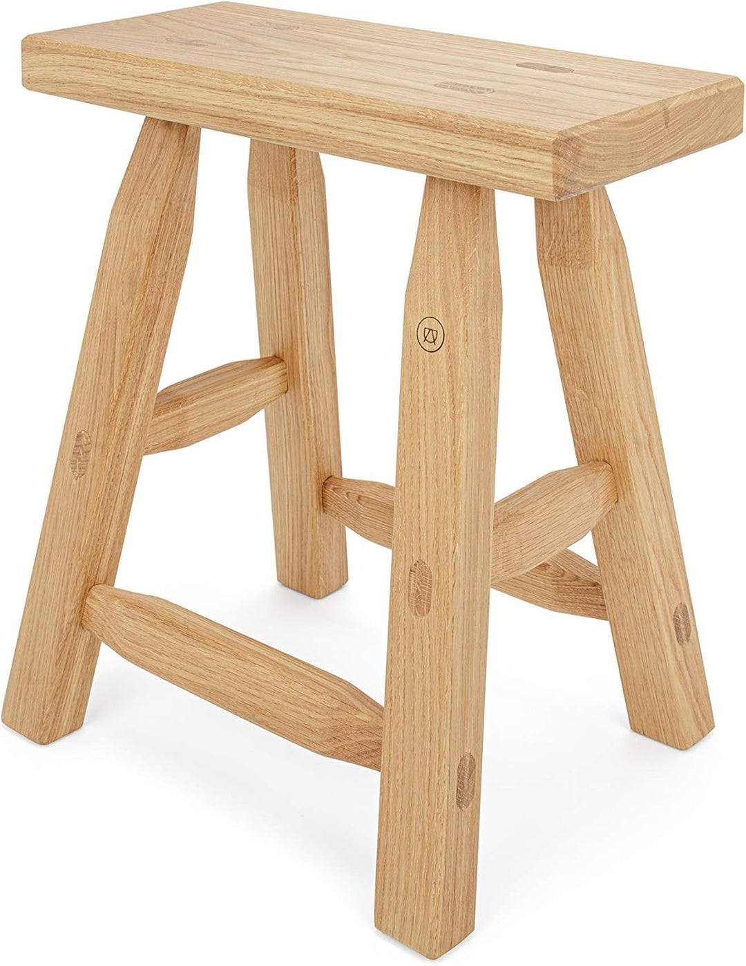 Anton Doll Holzmanufaktur Hocker Hans aus Eichenholz, Naturprodukt 100%, handgefertigter Sitzhocker