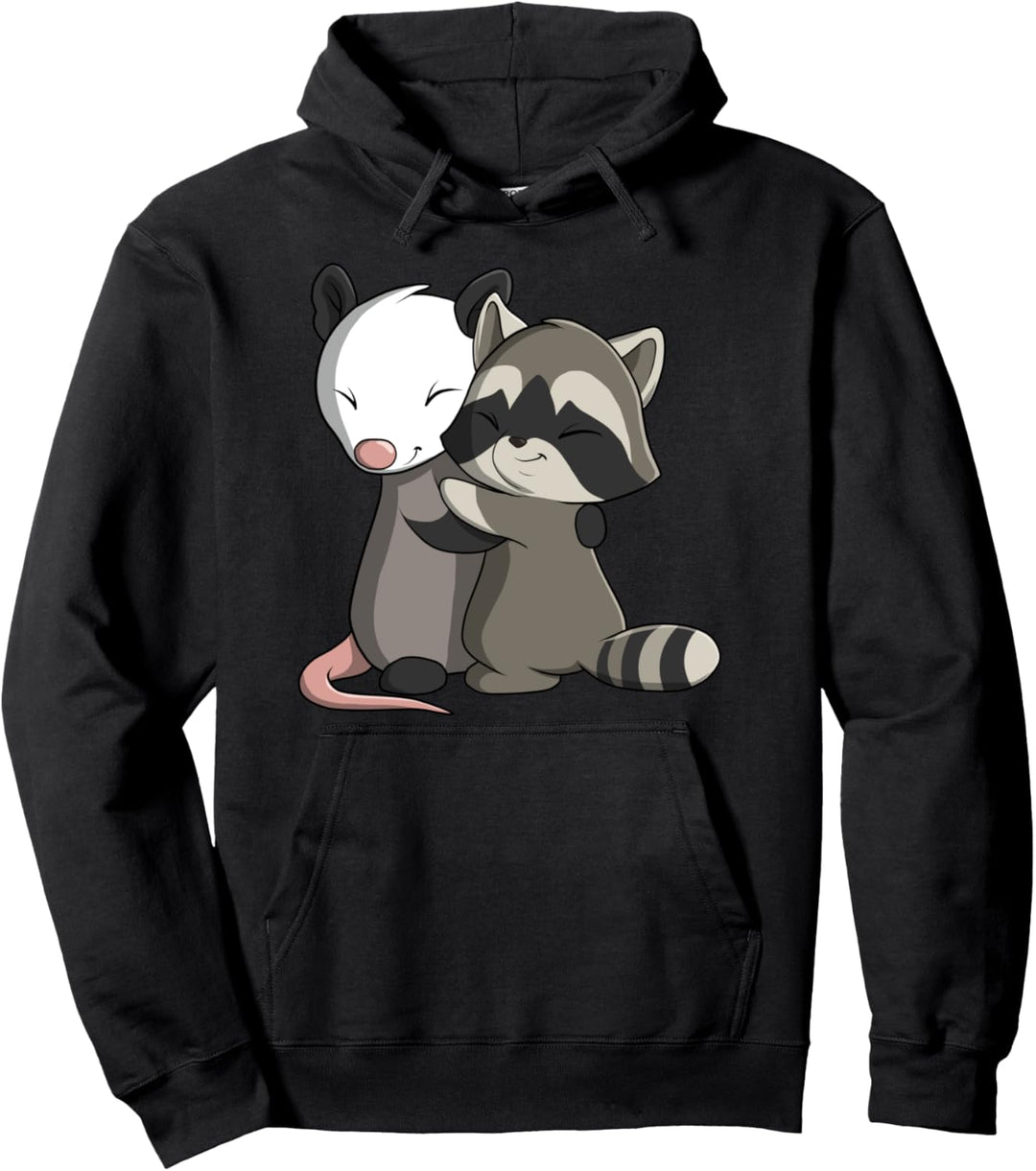 Waschbär umarmt Opossum Pullover Hoodie