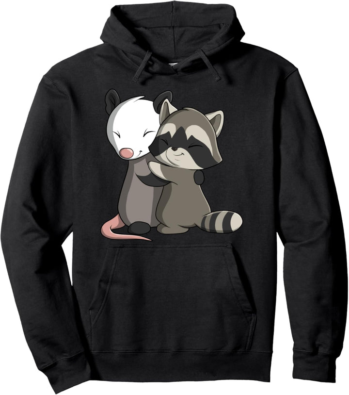 Waschbär umarmt Opossum Pullover Hoodie