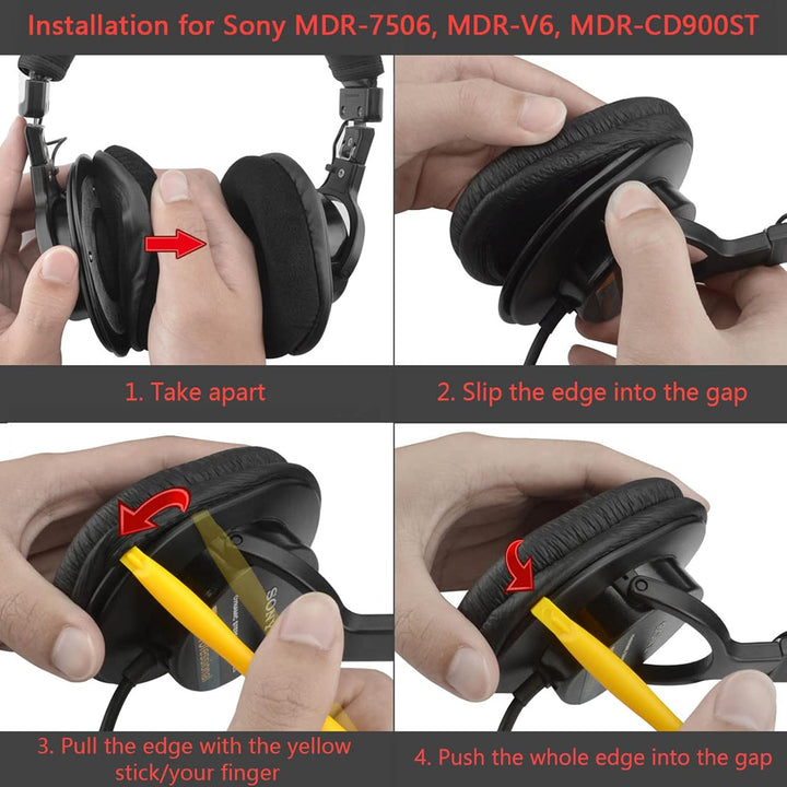 Geekria Ersatz-Ohrpolster für Kopfhörer Sony MDR7506, MDRV6, MDRV7, MDRCD700, MDRCD900ST, Ohrpolster