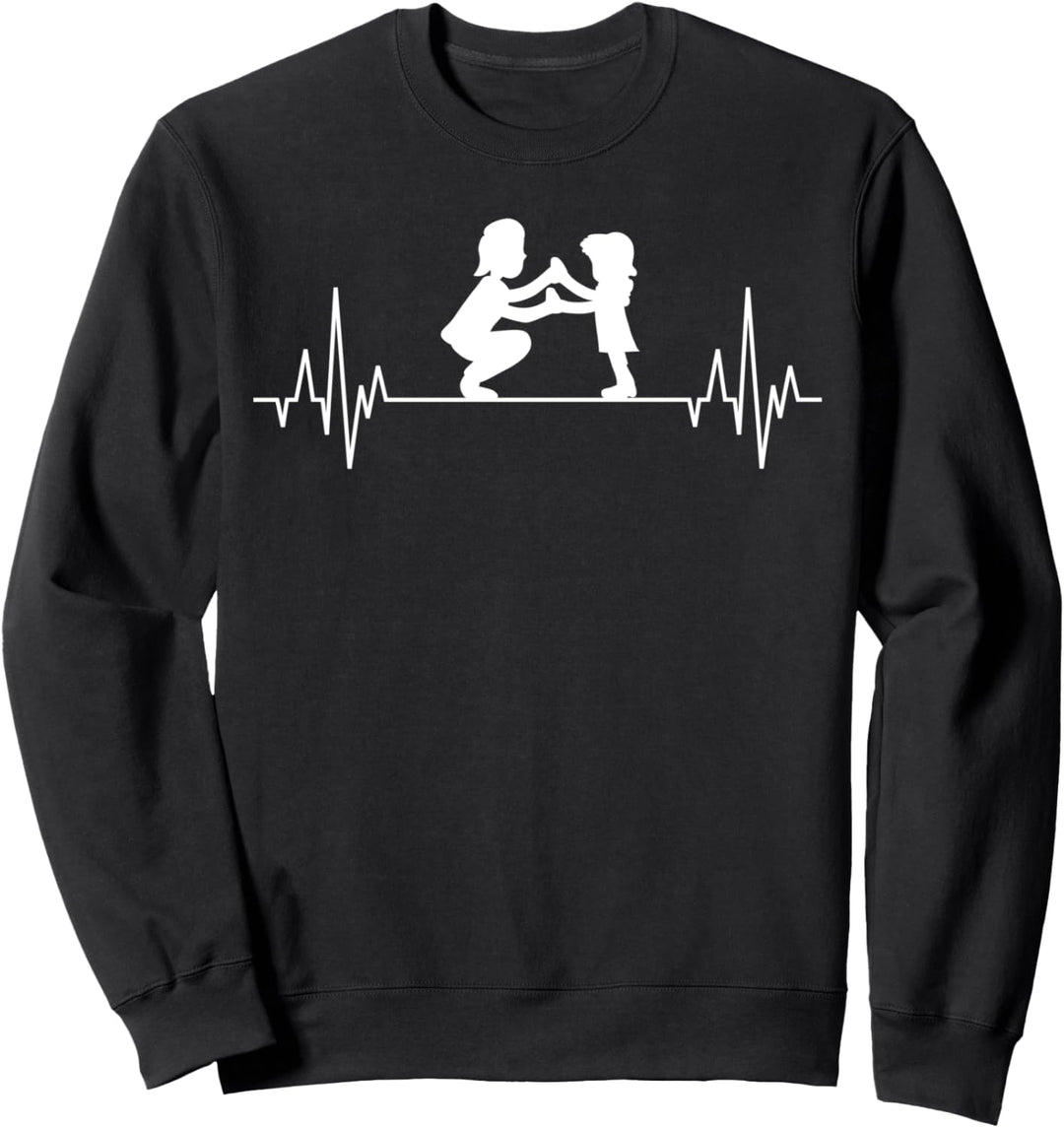 Erzieherin Tagesmutter Tagesmutti Kita Herzschlag Fun Lustig Sweatshirt
